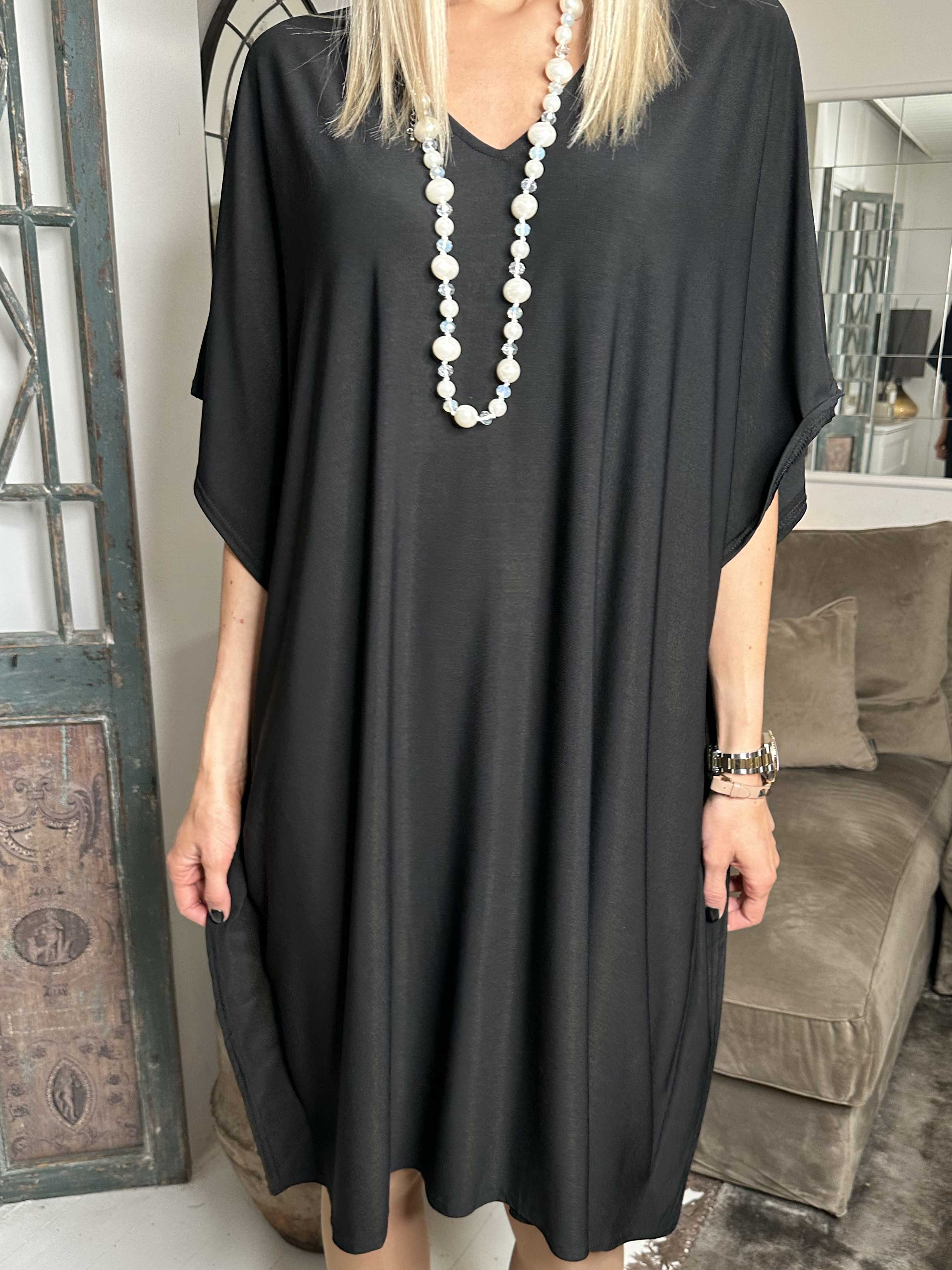 Azmina Plain - Elastisk tunikaklänning med lös passform